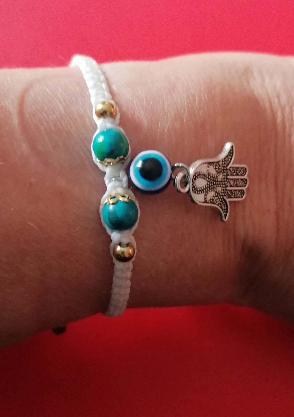 Bracelet macramé simple avec perles personnalisables