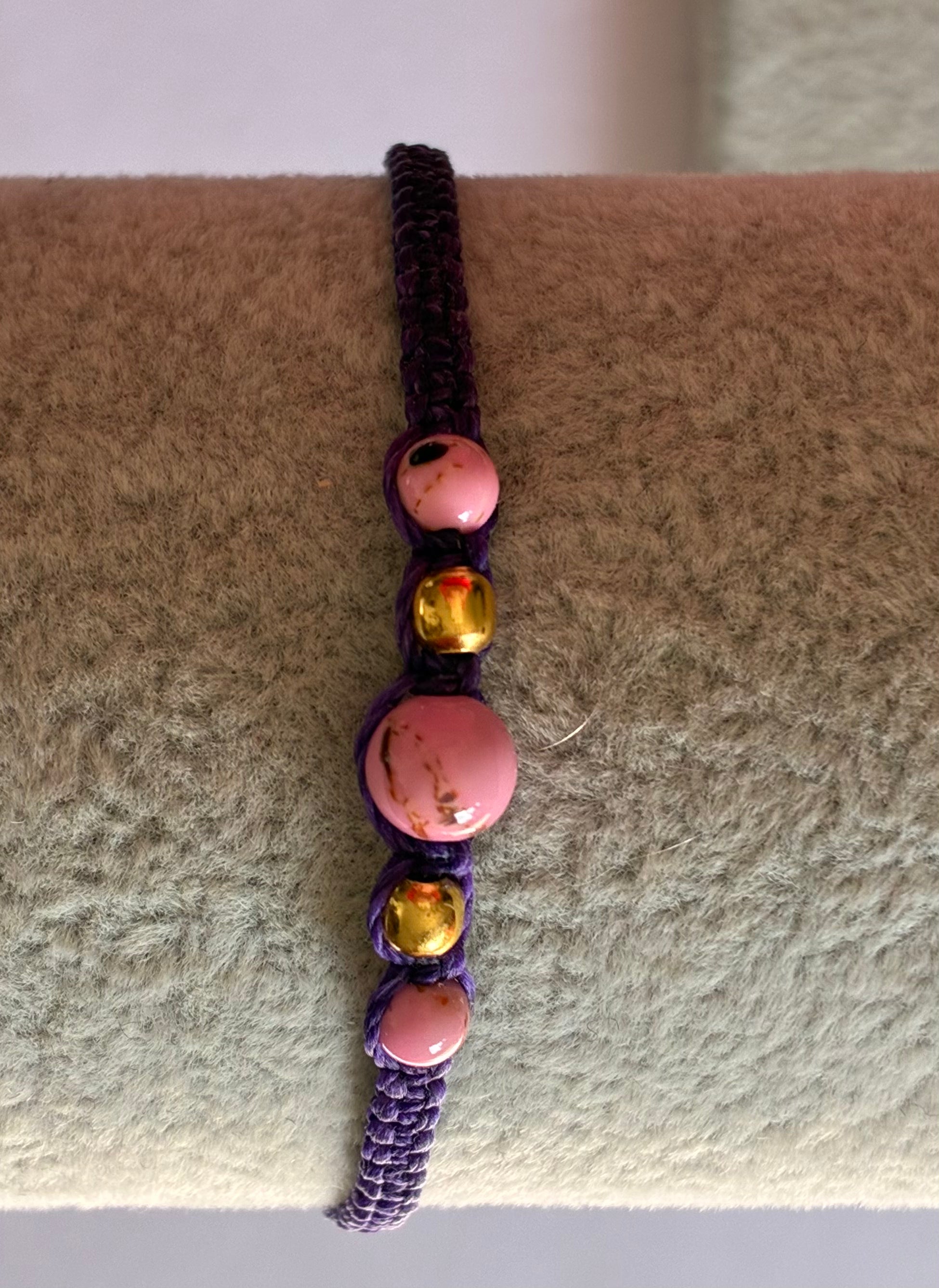Bracelet macramé simple avec perles personnalisables