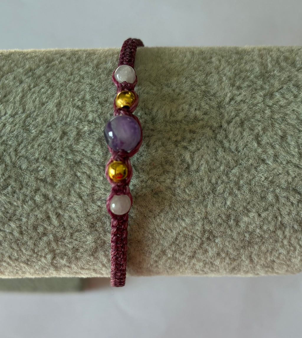 Bracelet macramé simple avec perles personnalisables