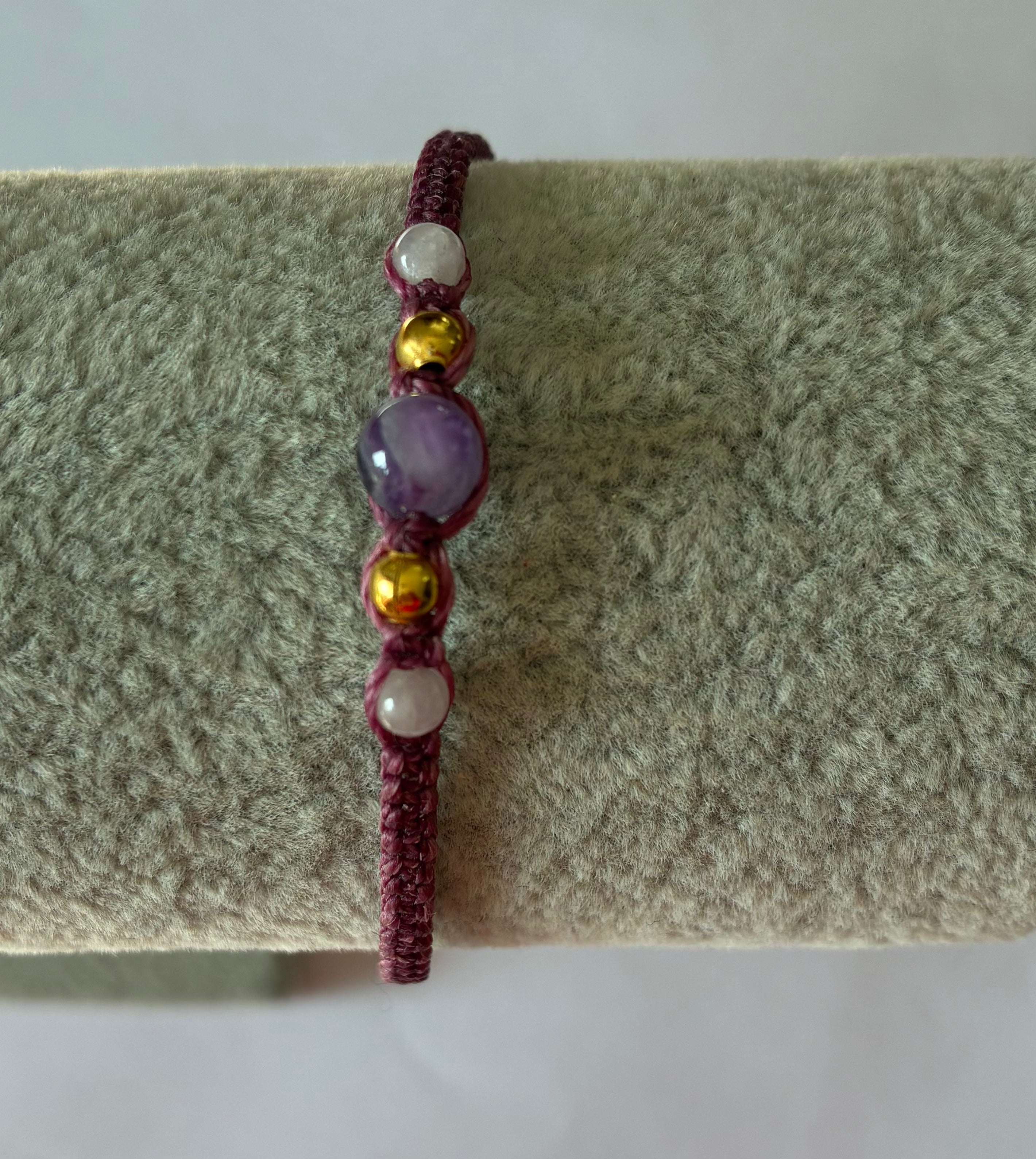 Bracelet macramé simple avec perles personnalisables
