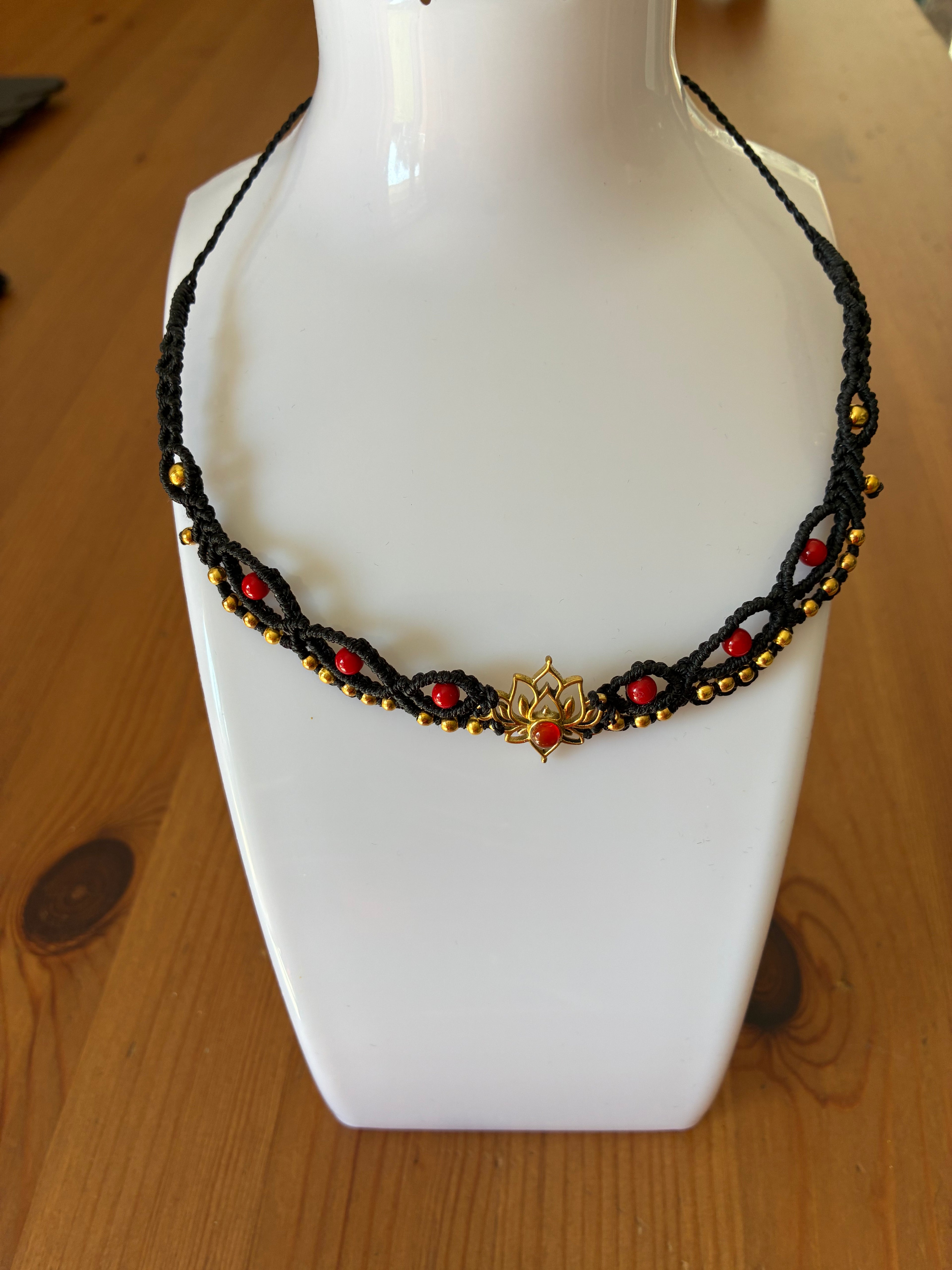 Collier personnalisable pierre centrale cornaline